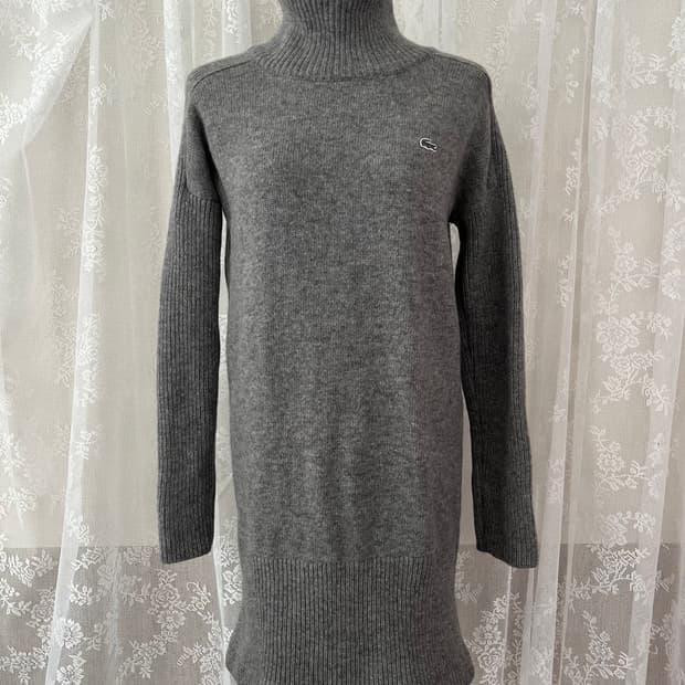 34) 라코스테 터틀넥 니트 원피스 그레이