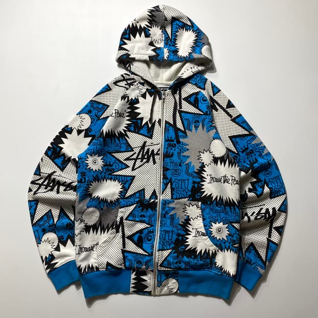 [M] 00s Stussy 스투시 카툰 그래픽 후드 집업