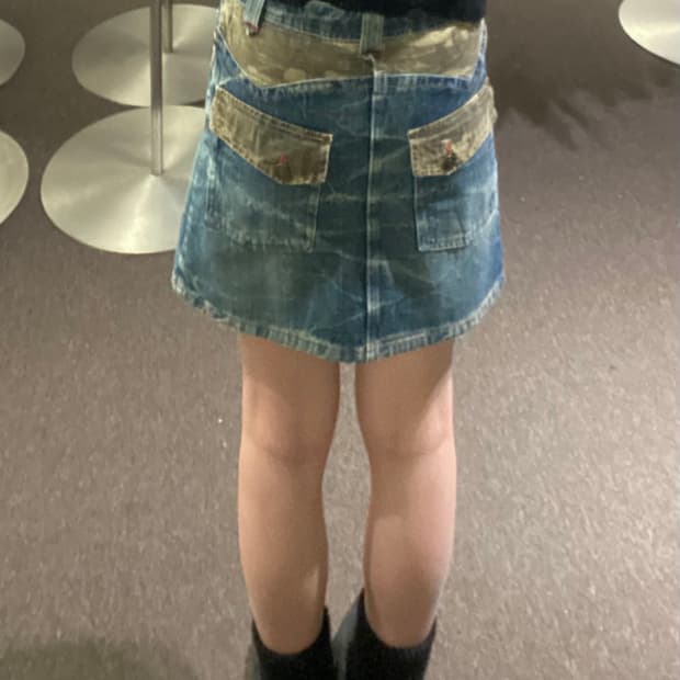 150)일본 빈티지 카모 미니 스커트