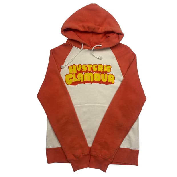 히스테릭 글래머 배색 빅 프린팅 후드티 OS