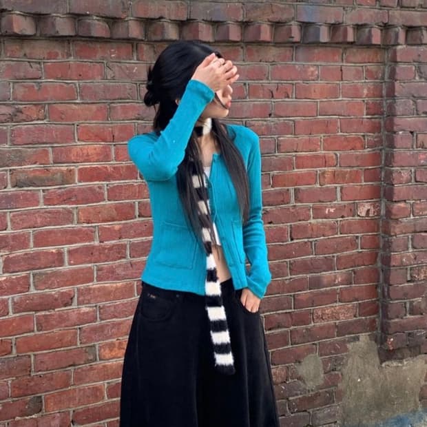 우누 슬림 포켓 가디건 