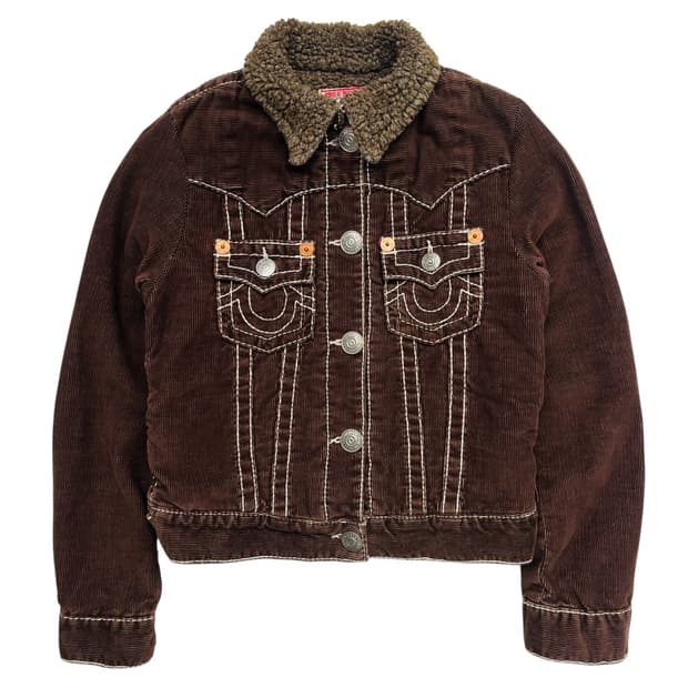 트루 릴리전 브라운 코듀로이 웨스턴 자켓 S