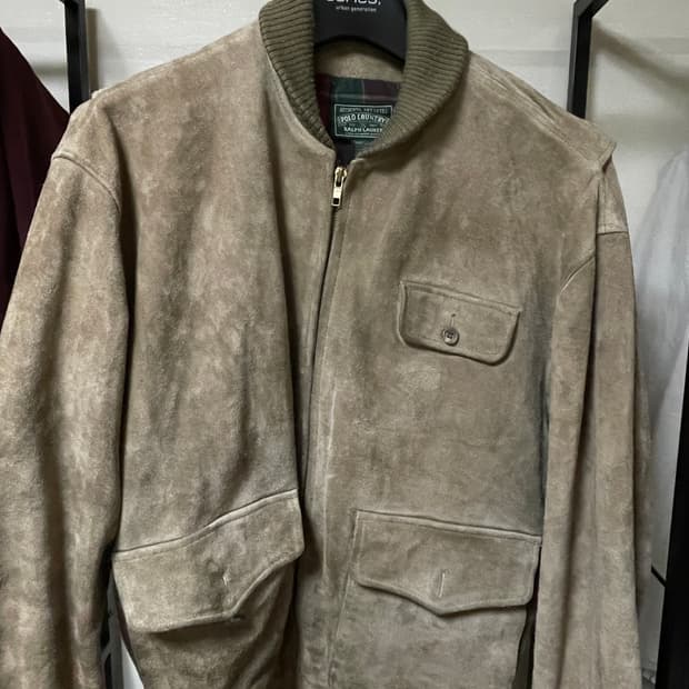 90s 폴로 컨트리 A-1 스웨이드 봄버 자켓