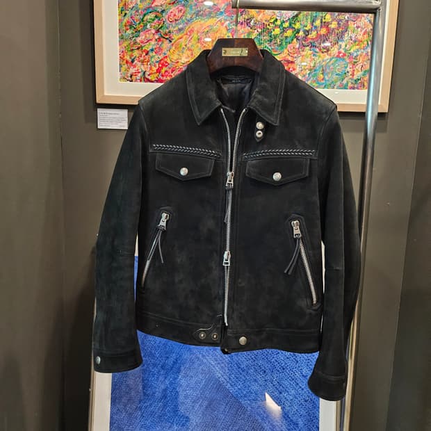 톰포드 웨스턴 카프스킨 스웨이드 위빙 트리밍 트러커 자켓(