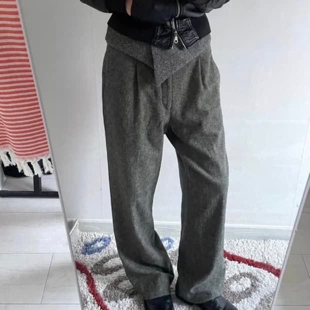 N.Hollywood 폴딩 울 팬츠