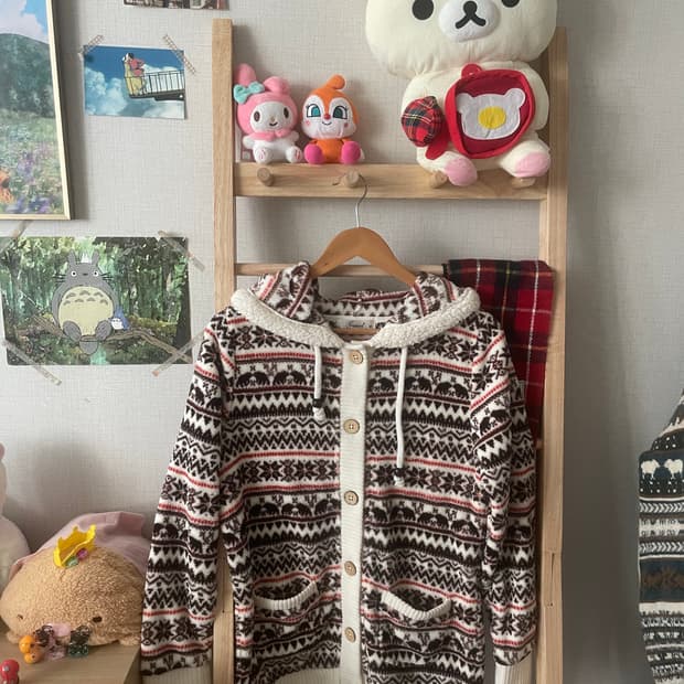 모리걸 빈티지 노르딕 패턴 후리스 ❄️♥️🤎
