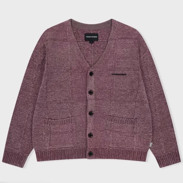 (서지수착용)예스아이씨가디건Grid Knit Cardigan Grape