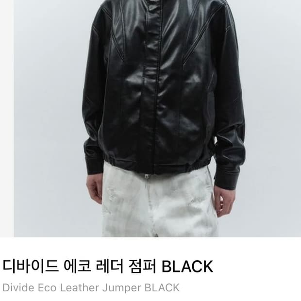 [L] 인사일런스 디바이드 에코 레더 점퍼 블랙