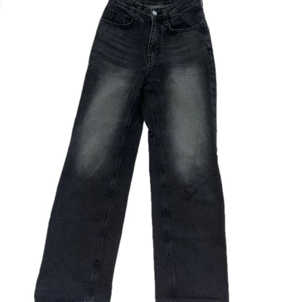 (쿨거2)흑청 와이드 워싱 데님