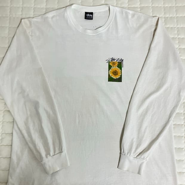 스투시 플라워 그리드 롱슬리브 XL