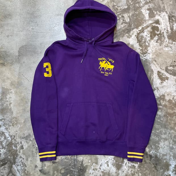 폴로랄프로렌 넘버3 퍼플후디 