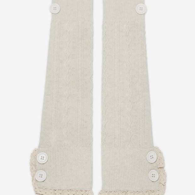 허그유어스킨 버튼 케이블 니트 레그워머 아이보리
