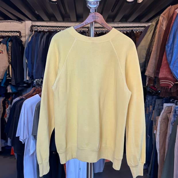 90s 50/50 플레인 스웻셔츠 옐로우 made in usa 