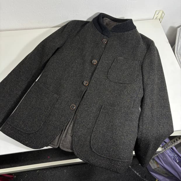 90-95 커스텀멜로우 누빔조끼내피 울 블레이져