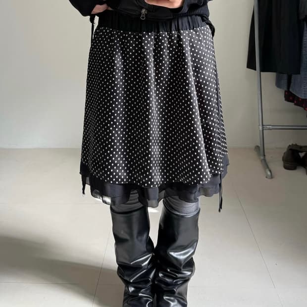 빈티지 도트 스커트