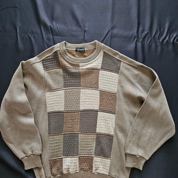 DESTINAIRE 체크 패턴 니트 스웨터