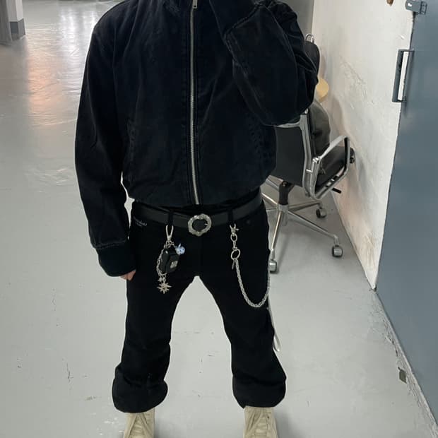 [M] 플라스틱 프로덕트 하이넥 알포인트 포켓 워크자켓