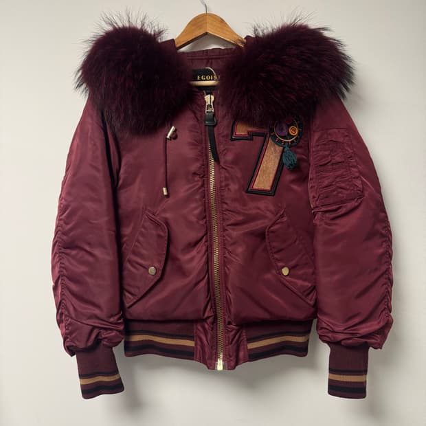 EGOIST 에고이스트 폭스 퍼 후드 MA-1 봄버 플라이트 자켓 M