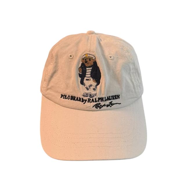 랄프 로렌 세일러 베어 빈티지 폴로 베어 화이트 캡 모자