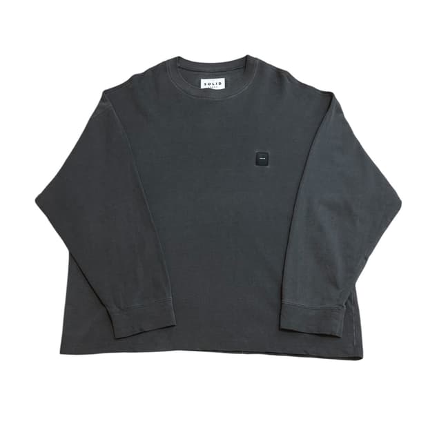 솔리드 옴므 피그먼트 백프린트 오버핏 롱슬리브  