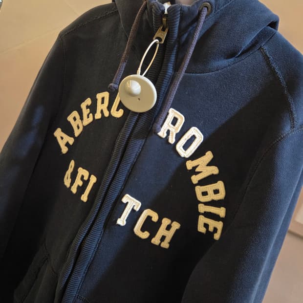아베크롬비 네이비 양털후드집업