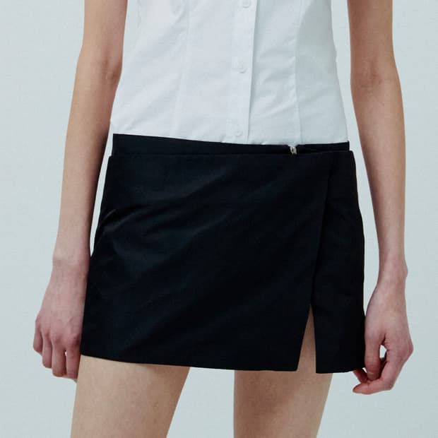 MINI WRAP SKIRT (BLACK)