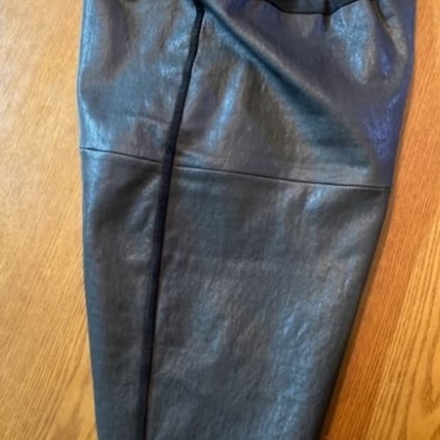 이자벨 마랑(Isabel Marant) 램스킨 레더 배색 슬릿 스커트 3