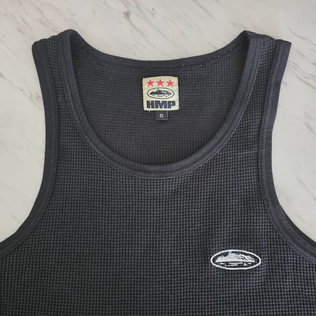 Corteiz bolo tank black S 코르테이즈 와플 슬리브리스