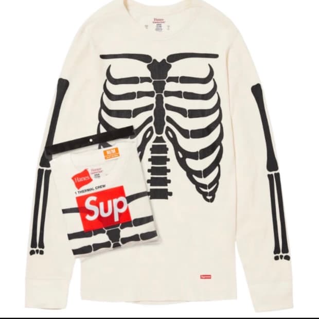 슈프림 헤인즈 본즈 써멀 크루