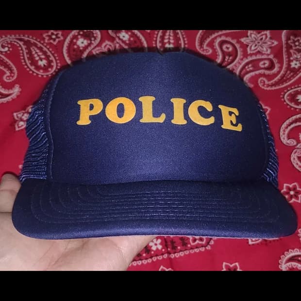 90s 폴리스 매쉬캡 모자