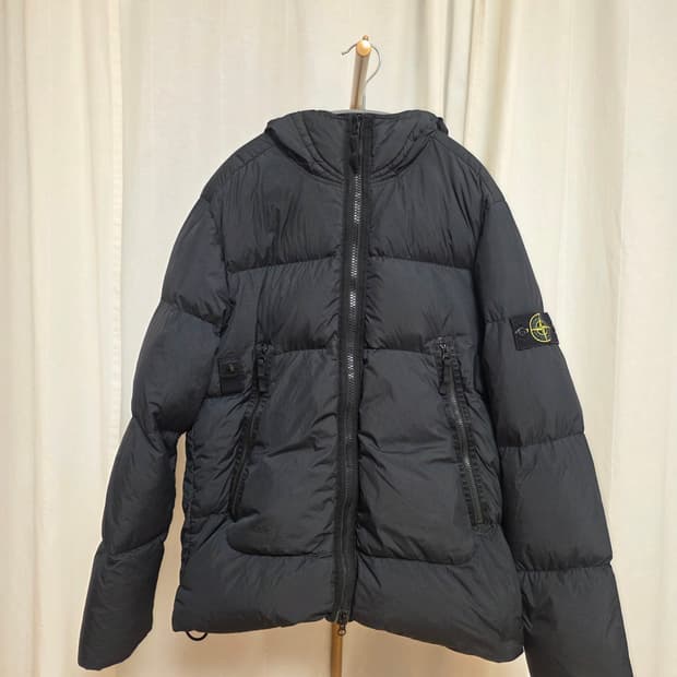 [21FW / L ] 스톤아일랜드 가먼트다잉 크링클랩스 다운 후드 패딩