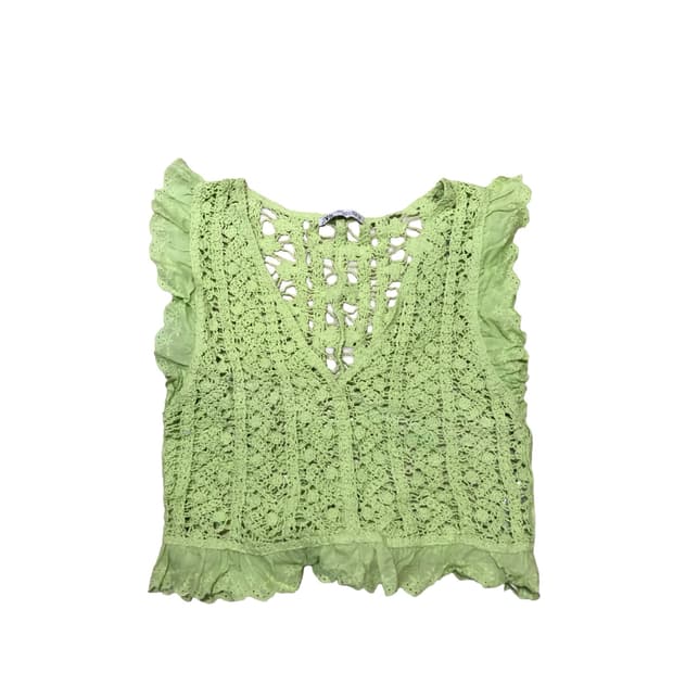 자라 크로셰 니트 조끼