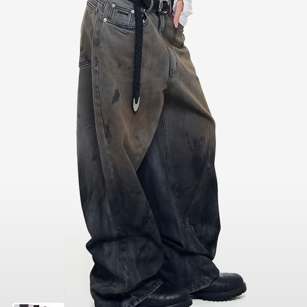 아캄 Dirty Gradation Denim Pants 팔아요