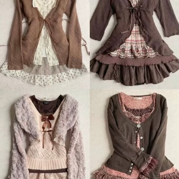 후기O 빈티지 모리걸 랜박 랜덤 박스 아오이유우  니트 가디건 스커트