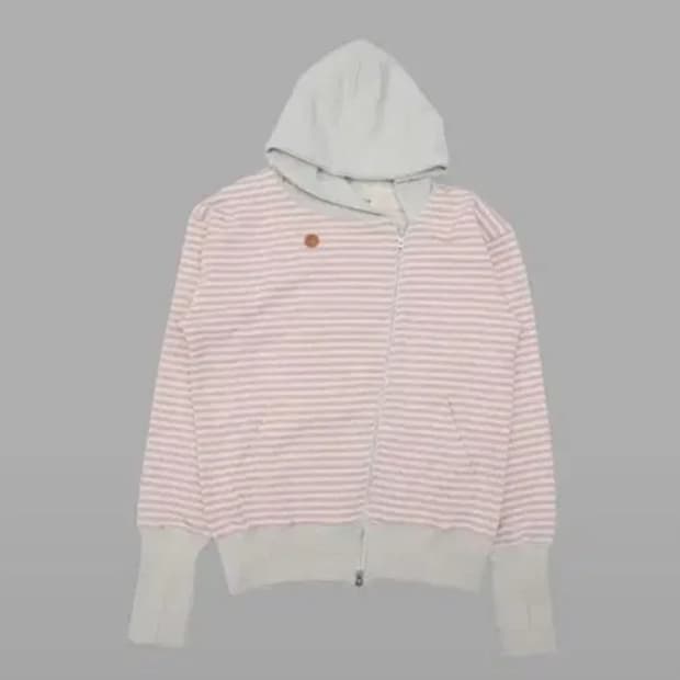 더뮤지엄비지터 stripe unbalance hoodie