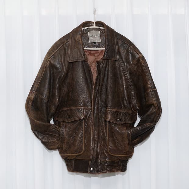 버닝 컬렉션 재팬 쉽스킨 러스틱 레더 A2 가죽 봄버 (100+)