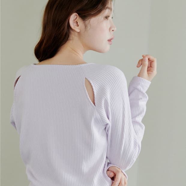 유제 백 슬릿 탑 라일락 S