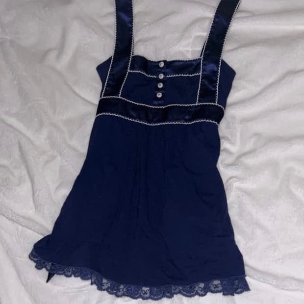 시부야 빈티지샵 구매) 네이비 슬리브리스