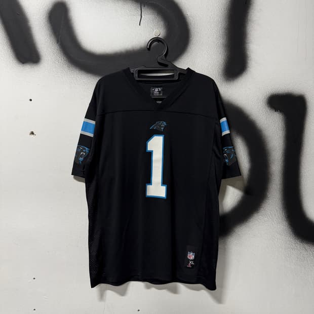 NFL 캐롤라이나 팬서스 캠 뉴튼 마킹 풋볼 져지