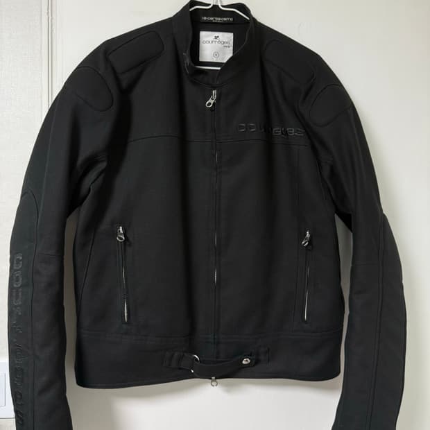 꾸레쥬 24ss 레이서 패디드 코튼 바이커 봄버자켓