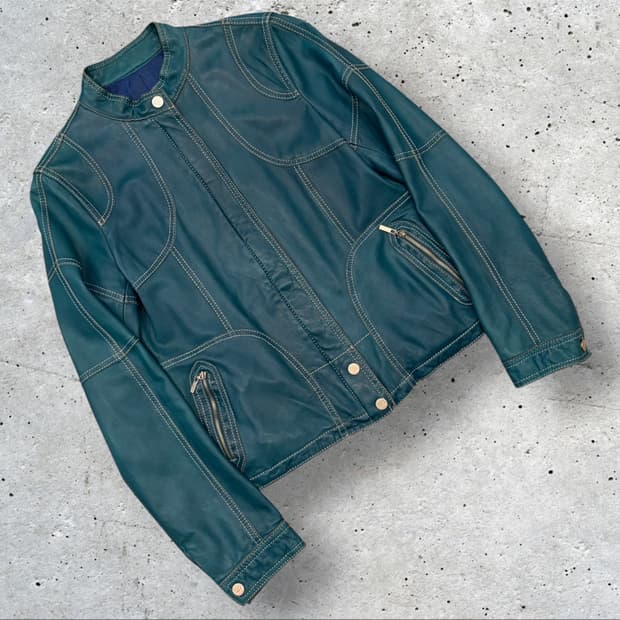 [6] MCM 엠씨엠 빈티지 레더 가죽 블루종 자켓 C961