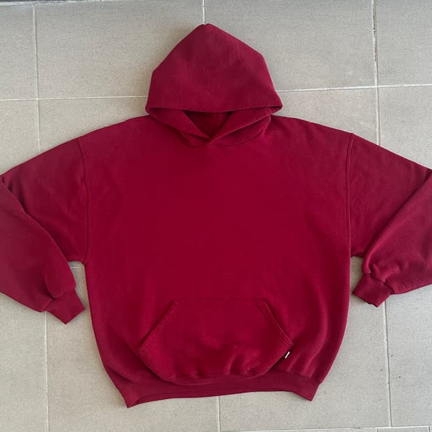00s 빈티지 러셀 후드 레드 XL