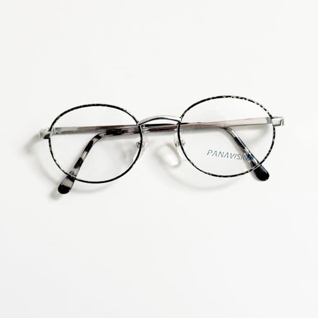 90s PANAVISION 실버 마블 라운드 콤비네이션 빈티지 안경