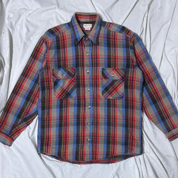 80s usa Melton Wintermaster 플란넬 체크 셔츠