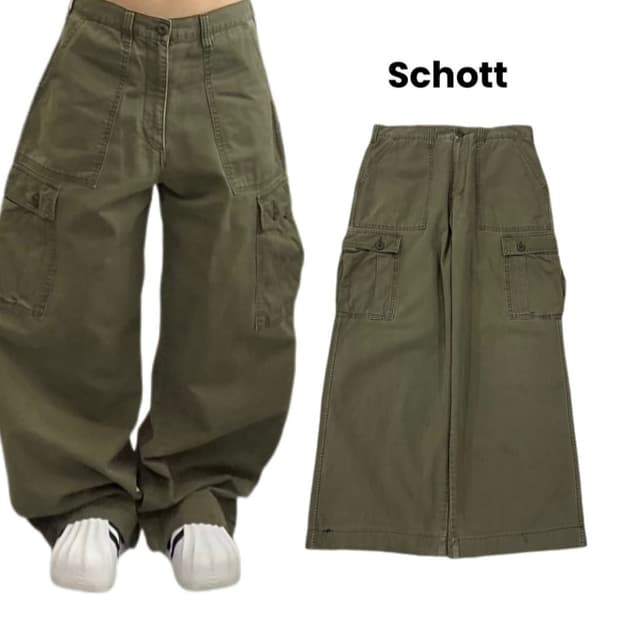 Schott 쇼트 밀리터리 와이드 탄창 포켓 카고팬츠쇼트 밀리터리 와이드