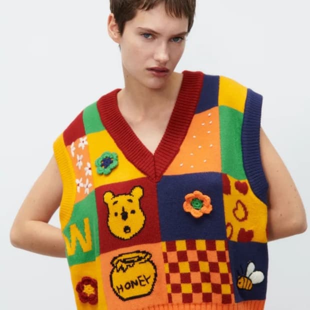 자라x디즈니 곰돌이푸 니트 베스트 S