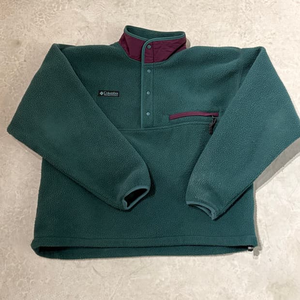 90s USA 🇺🇸 콜롬비아 플리스 신칠라 스냅티 풀오버