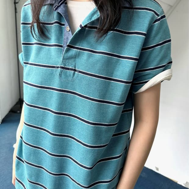 Cotton stripe pique shirt