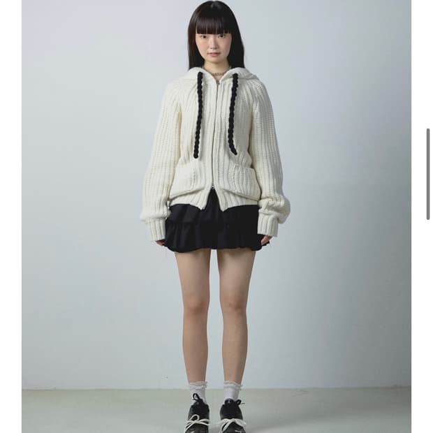 유희 youhee 니트 후드집업