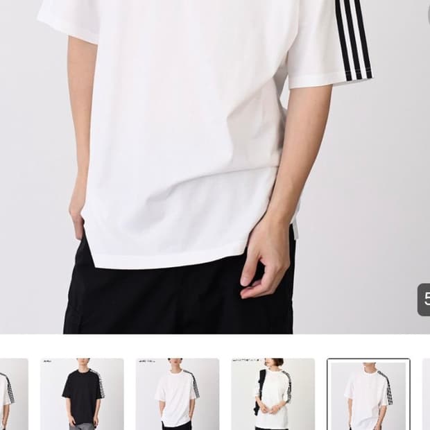 [M] Y-3 쓰리스트라이프 오버핏 반팔 티셔츠 화이트 (JM7845) 